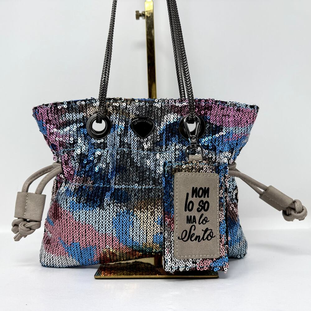 Le Pandorine Sequin Shoulder Bag Glitter crossbody Designer Party Event Holiday